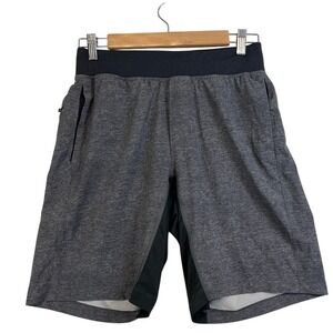 Lululemon THE Short Unlined Heathered Grey Black Mens Training Athletic Shorts S
